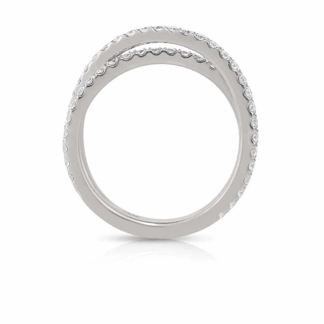 Leila Diamond Wedding Band with round F VS1 diamonds in white gold ring design