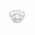 Levana Engagement Ring with 1.80ct cushion cut diamond and pavé halo in white gold