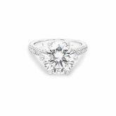 Liora Engagement Ring with brilliant center diamond and pave-set natural diamonds on white gold band