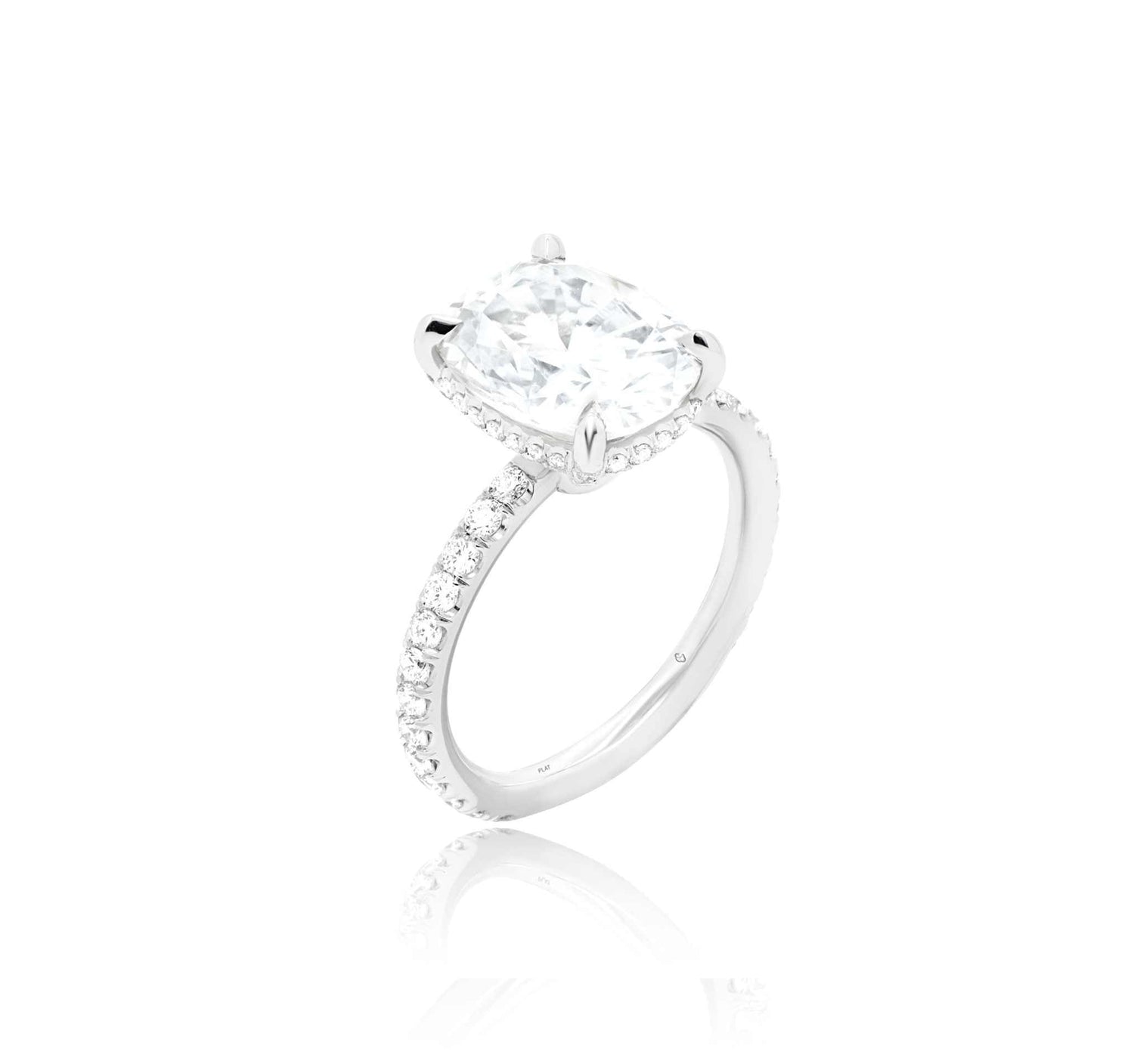 Miriam Engagement Ring with 0.61 carat hidden diamond halo in white gold