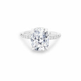 Miriam Engagement Ring with hidden diamond halo in white gold, featuring 0.61 total carat weight and customizable options