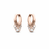 Rose gold Nina Diamond Hoop earrings with bezel-set diamonds in a cluster design