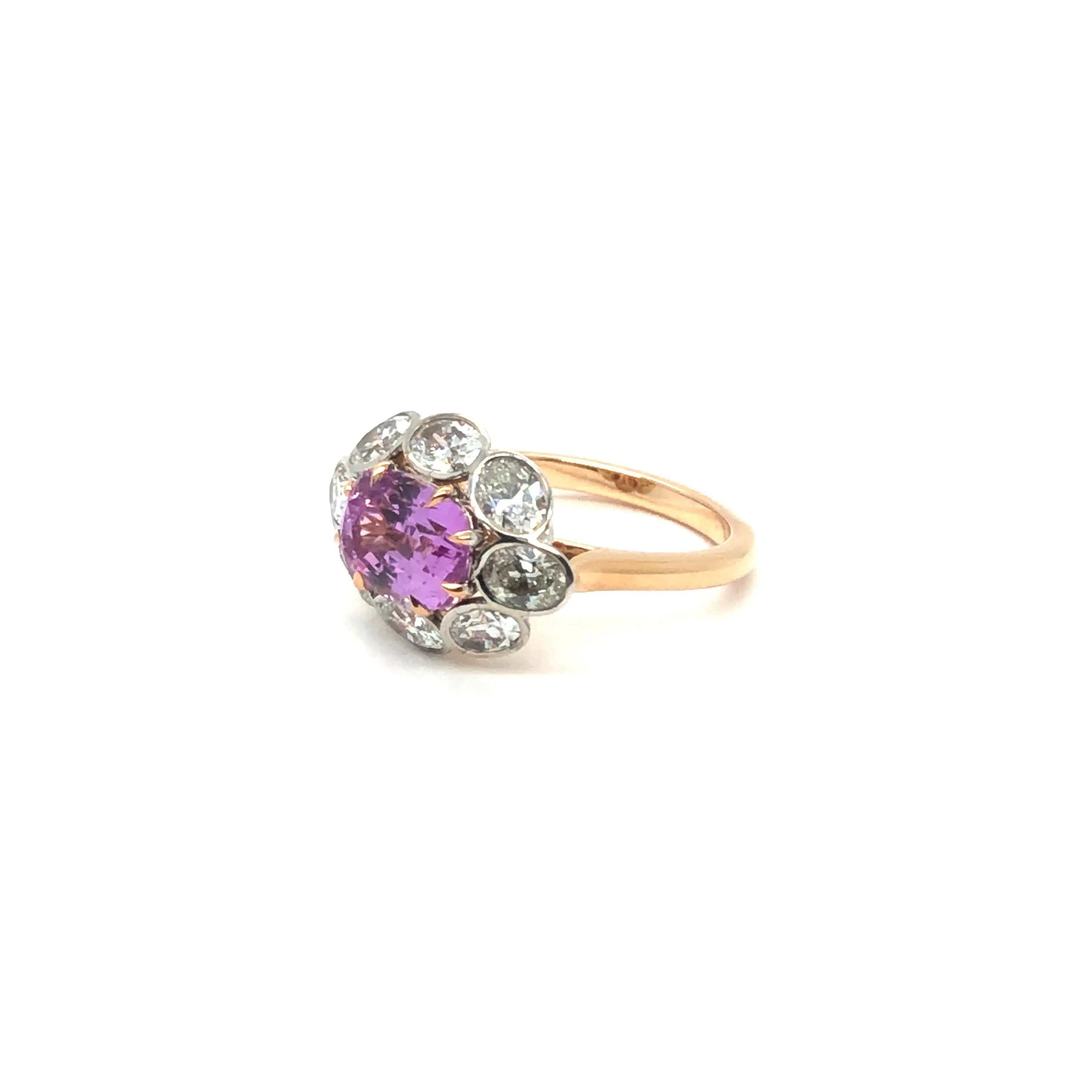 Sami Pink Sapphire &amp; Diamond ring Sam Gavriel Fine Jewelry