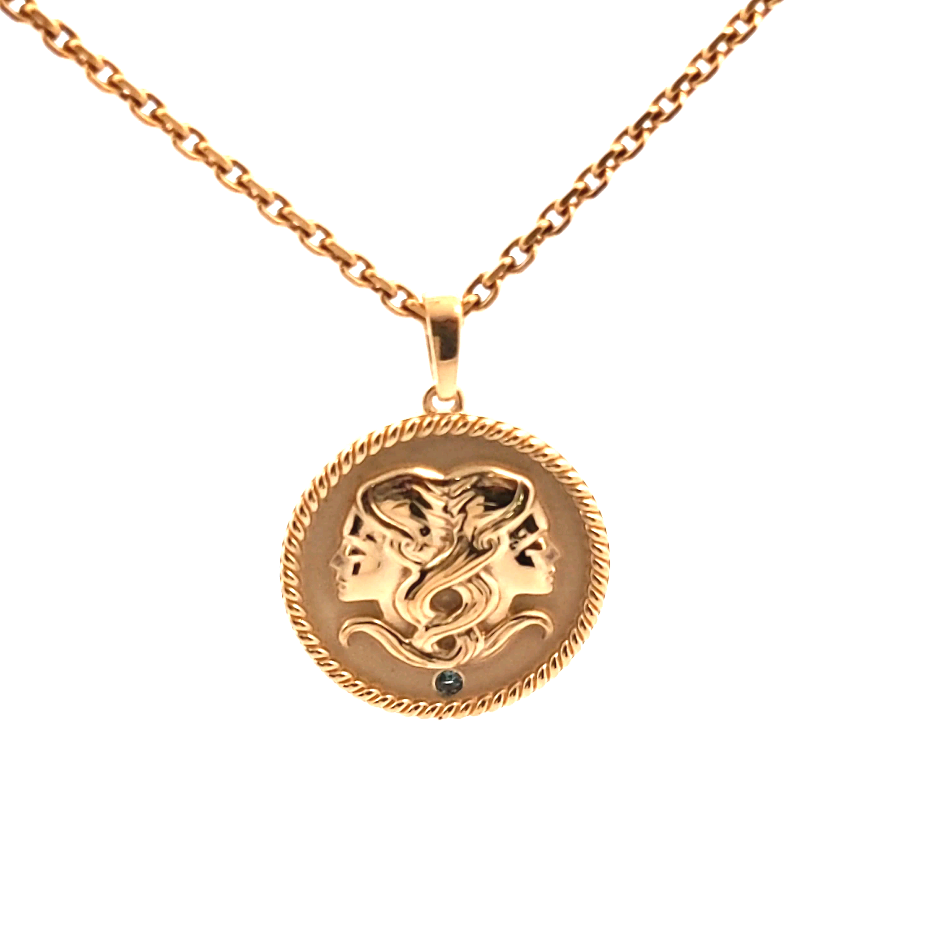 Zodiac Medallion with Birthstone