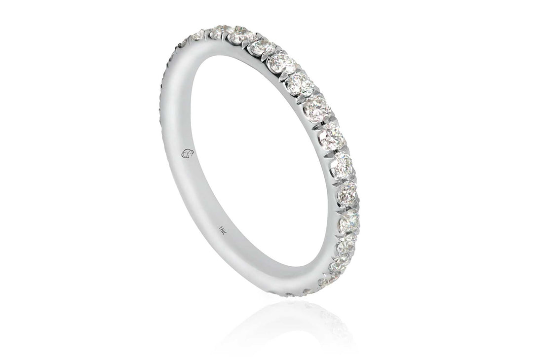 Mona Diamond Wedding Band in 18K yellow gold with 1.06 carats Natural EF VS diamonds, handcrafted luxury ring