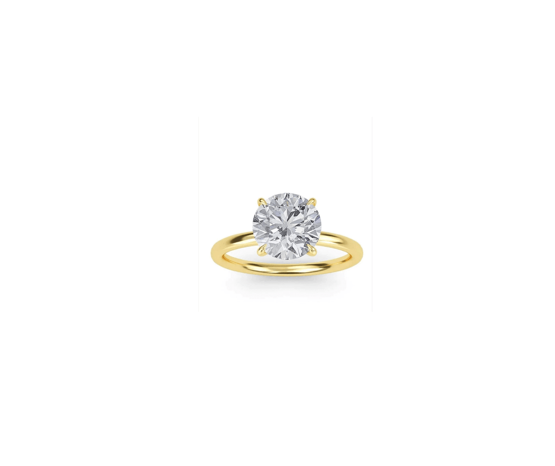 Cleo Solitaire Engagement Ring with 2ct brilliant cut diamond set in 18K gold band