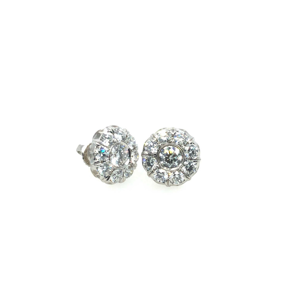 Moriah Diamond Earrings stud with 3.08ct F VVS1 lab-grown diamonds in white gold setting