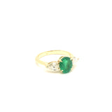 Sofia Alternative Engagement Ring with Emerald and Diamonds