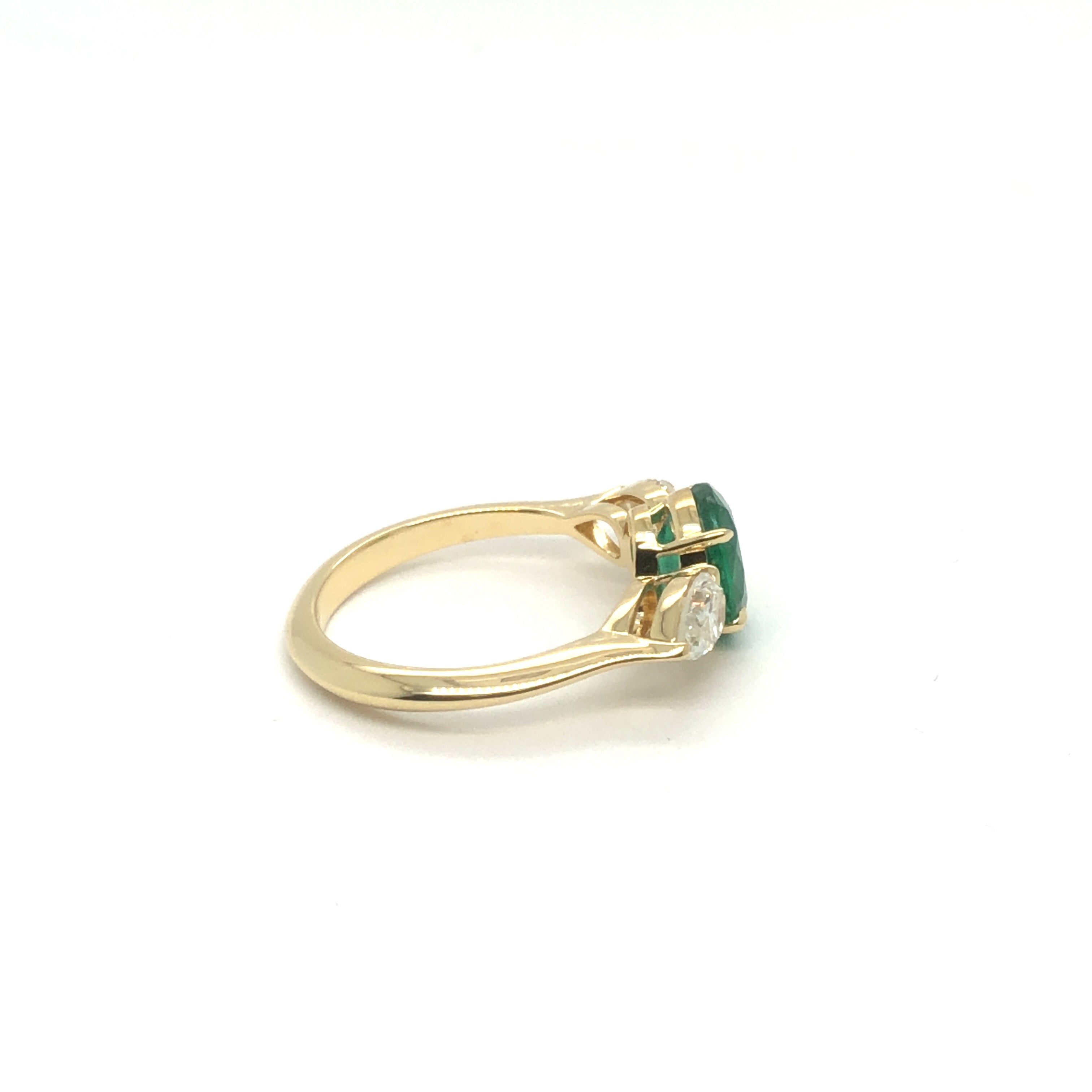 Sofia Alternative Engagement Ring with Emerald and Diamonds