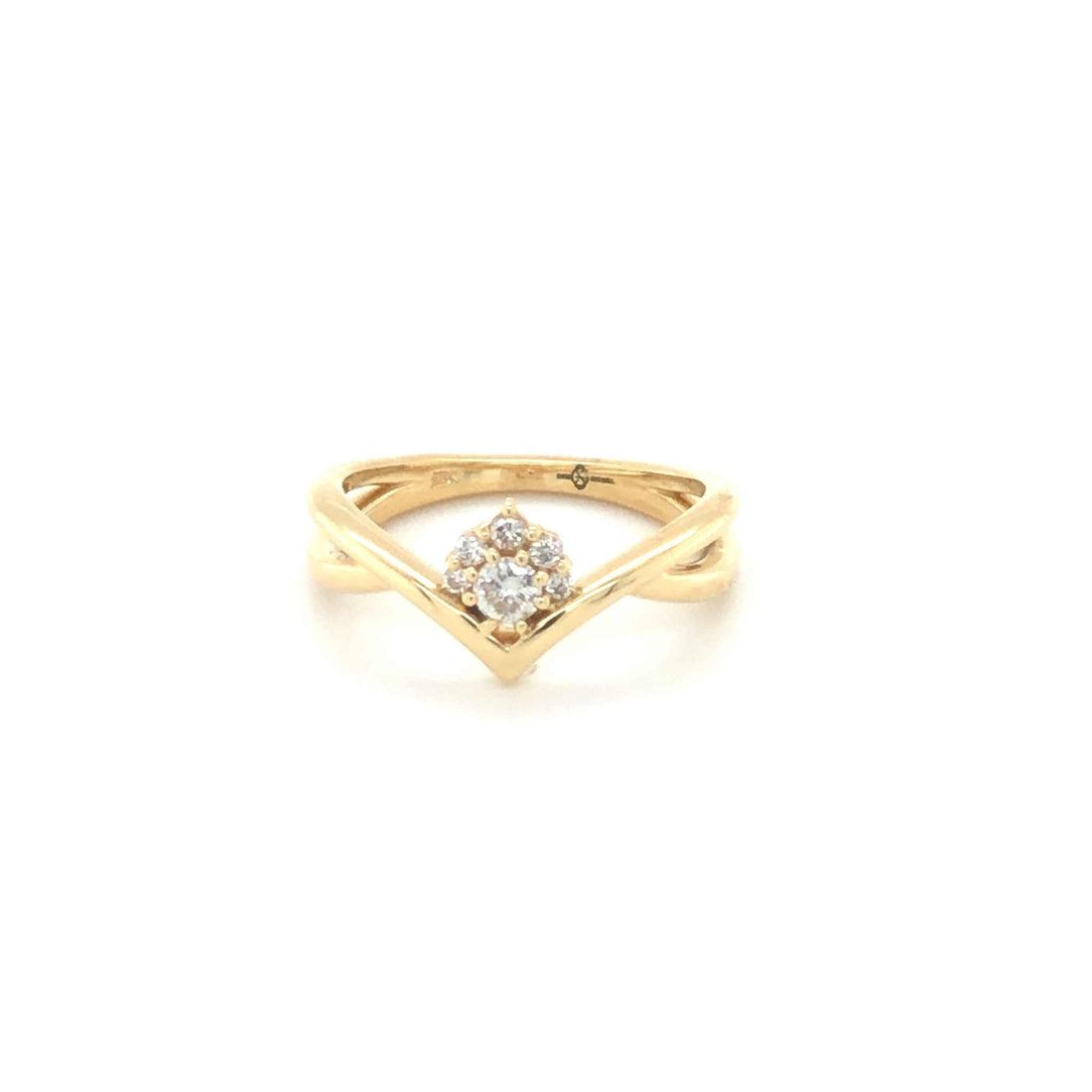 Gracie Diamond Promise Ring in 18K yellow gold with 0.17-carat diamond centerpiece