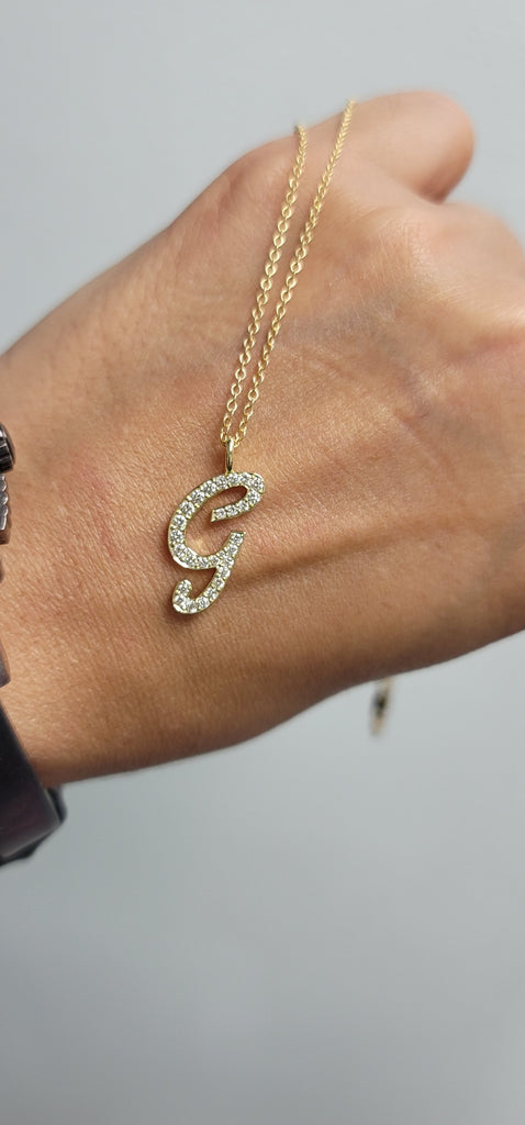 Diamond initial G necklace - Sam Gavriel Fine Jewelry