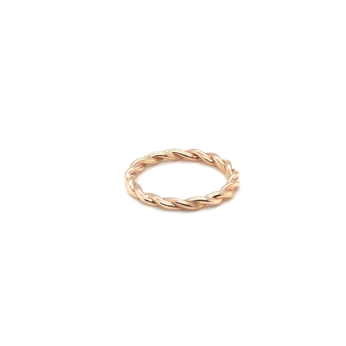 Eva Wedding Band twisted design in 14k rose gold wedding ring