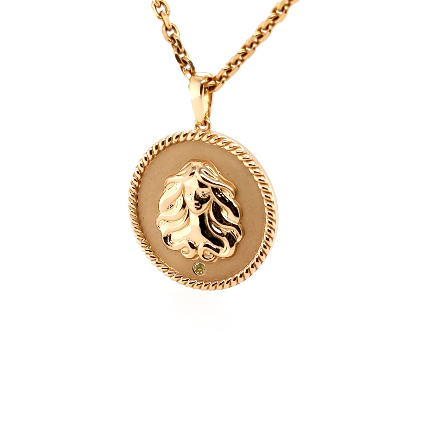 Zodiac Medallion with Birthstone