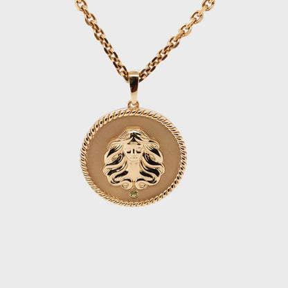 Zodiac Medallion with Birthstone