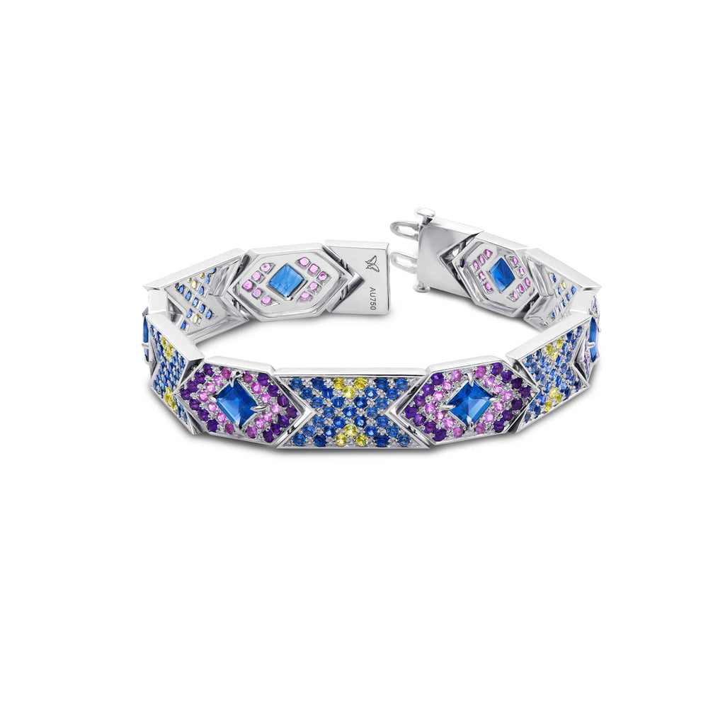 14kt Rainbow Sapphire Tennis Bracelet– MATEO